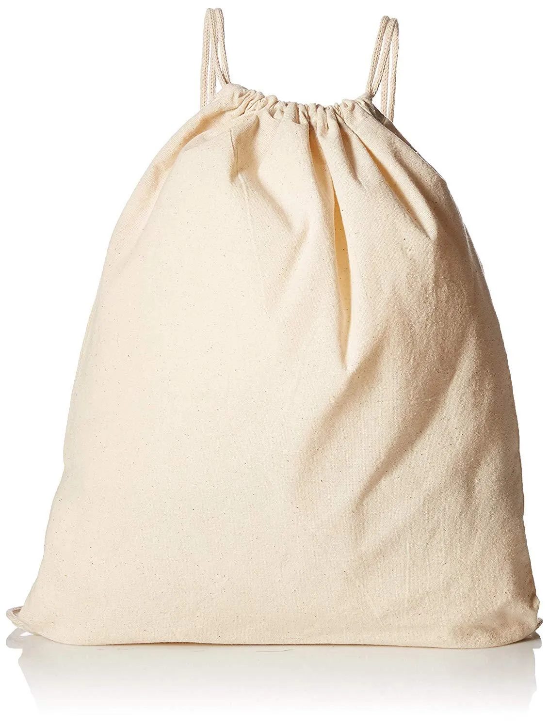 12 ct Organic Cotton Canvas Drawstring Bags / Backpacks - By Dozen