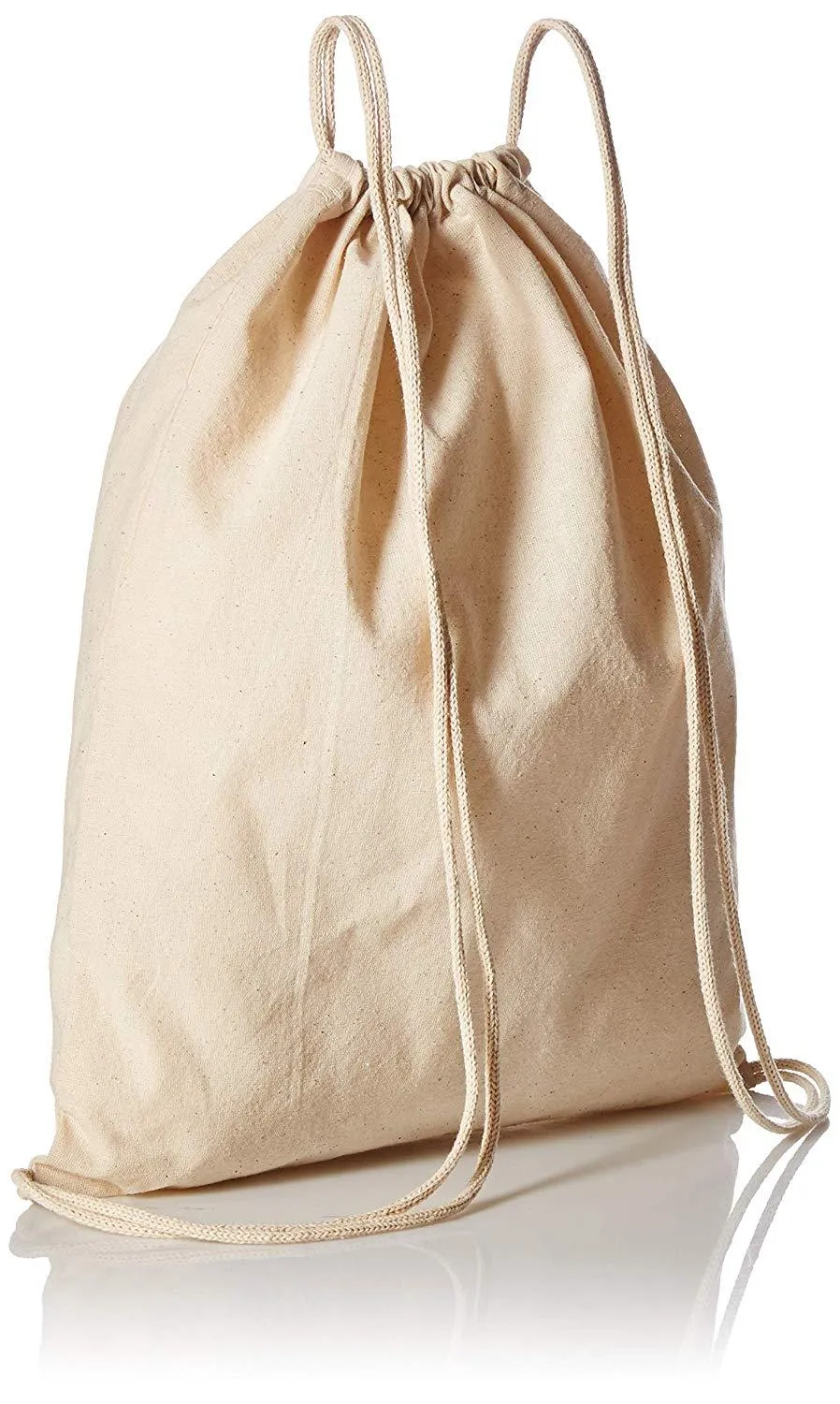 12 ct Organic Cotton Canvas Drawstring Bags / Backpacks - By Dozen