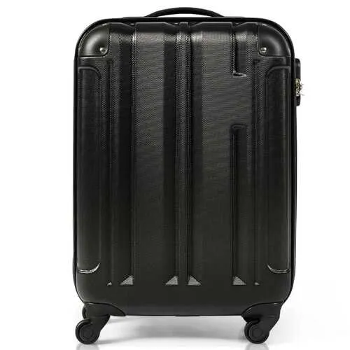 18" ABS Lightweight Hardshell Luggage Suitcase with 4-Wheel-Black