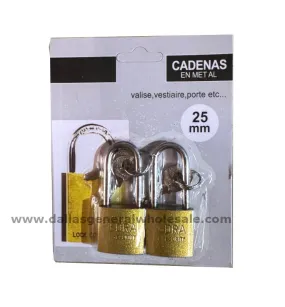 2 PC Mini Brass Pad Locks Wholesale