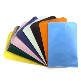 #20865 COLORFUL PAPER BAGS 6X9 ASSTD COLOR PINCH BOTTOM