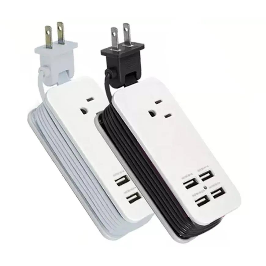 4 Port USB with Single AC Extendable Wire Charging Station