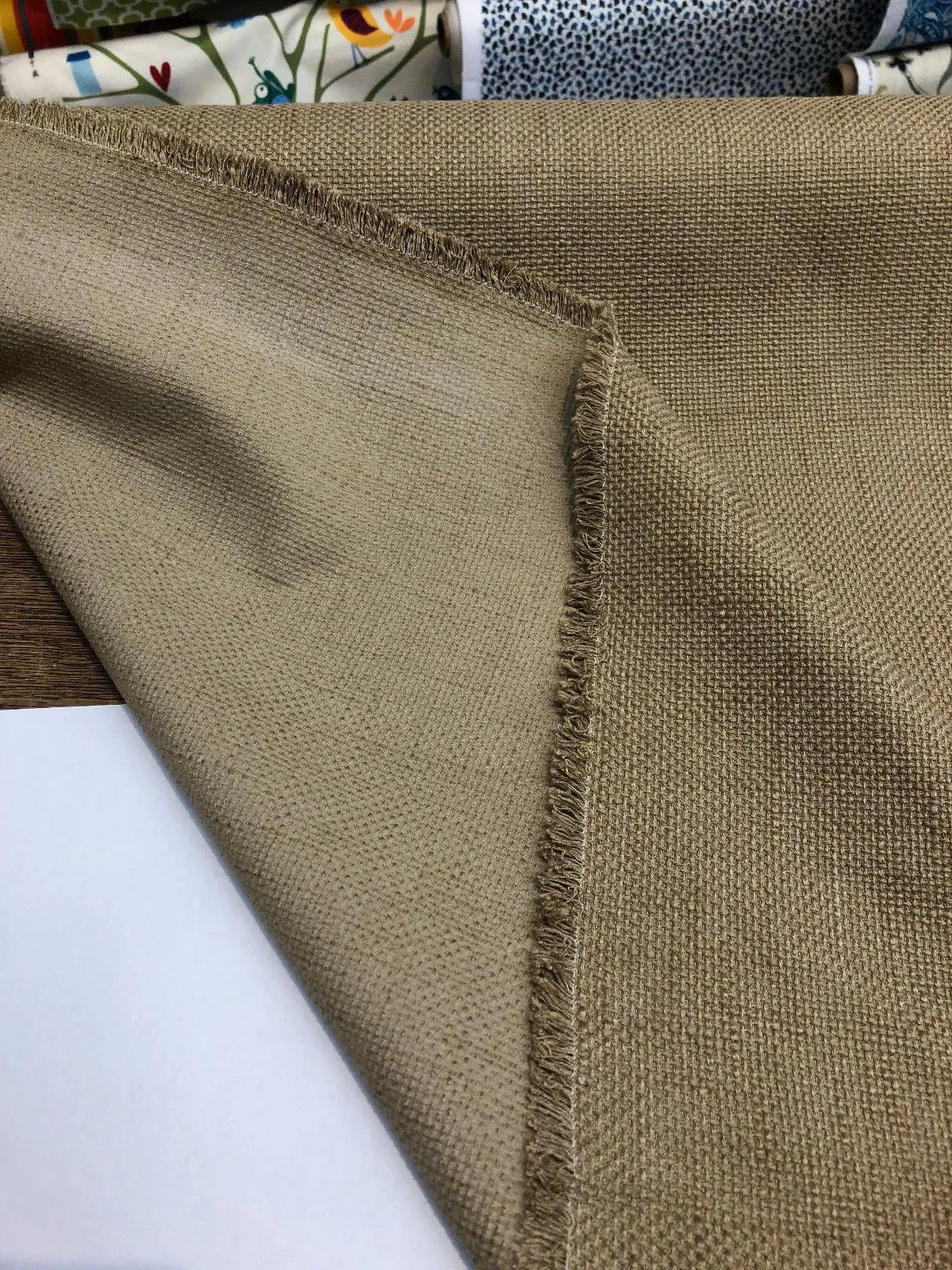 Antique Green Jute Burlap Polyester Drapery Upholstery Fabric By the yard