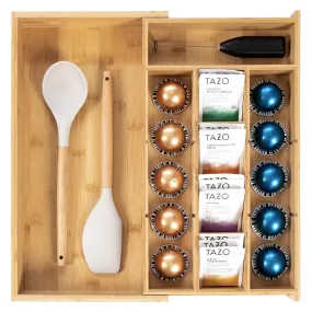 Bamboo Tea Bags & Coffee Pods Drawer Organizer