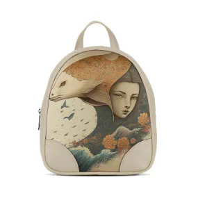 Beige O Mini Backpacks Dolphin Art