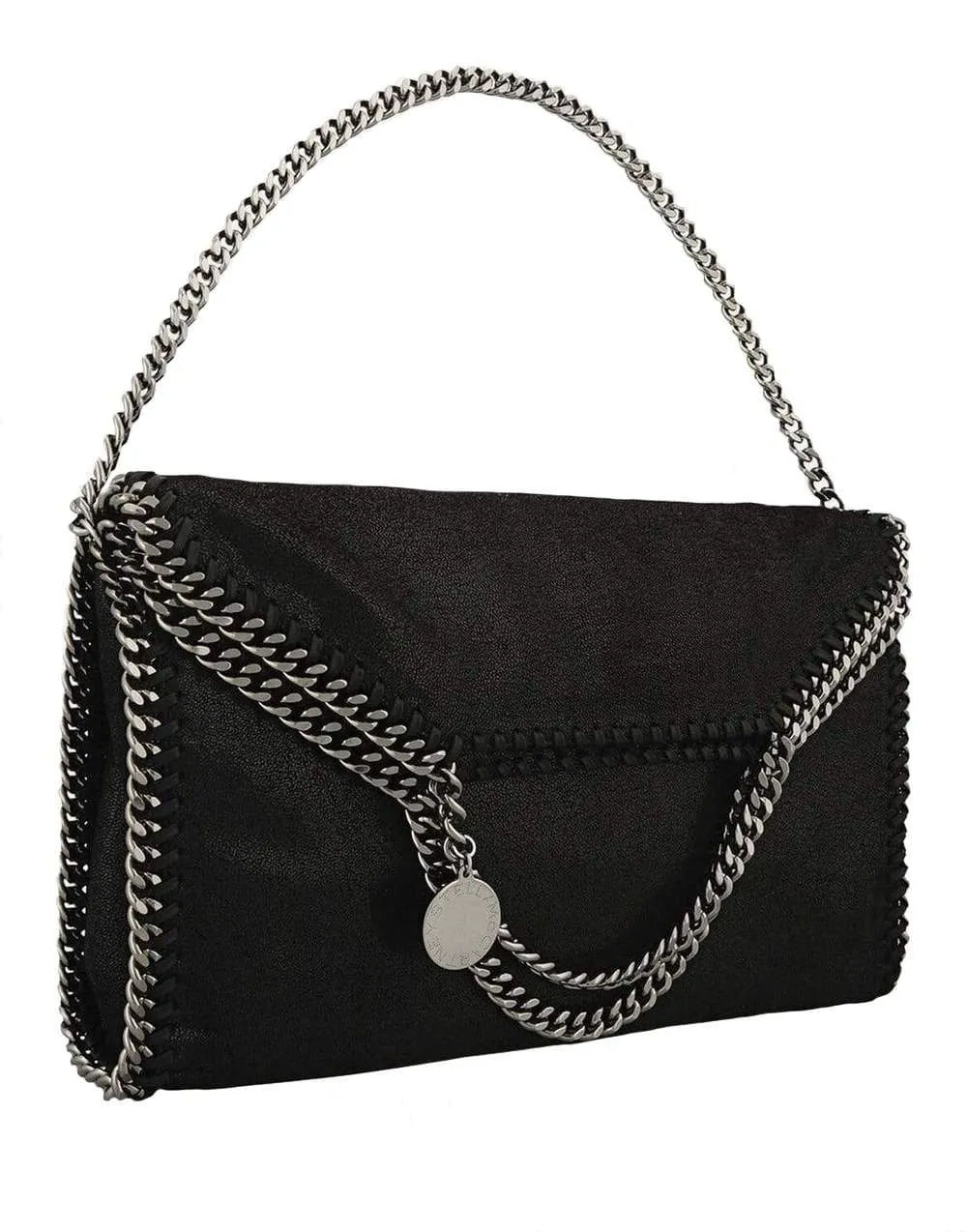 Black 3 Chain Falabella Foldover Tote