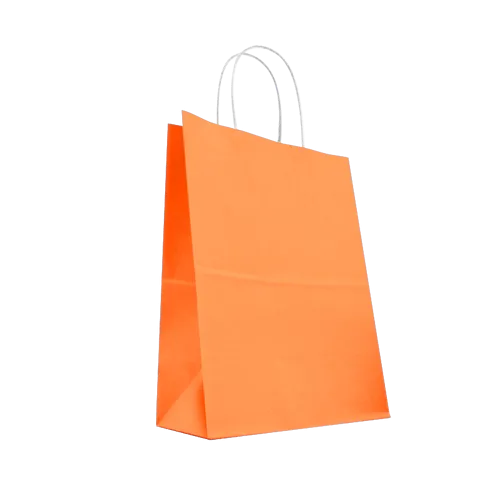 CCF ECO-friendly medium weight 100GSM paper shopping bag #7 (orange color) - 350 pieces/case