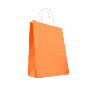 CCF ECO-friendly medium weight 100GSM paper shopping bag #7 (orange color) - 350 pieces/case