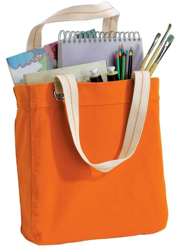 Colorful Cotton Canvas Allie Tote Bag with Interior Lining