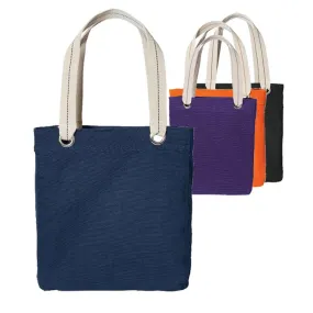 Colorful Cotton Canvas Allie Tote Bag with Interior Lining