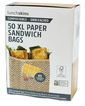 Compostable XL Sandwich Bags by Lunchskins , 50