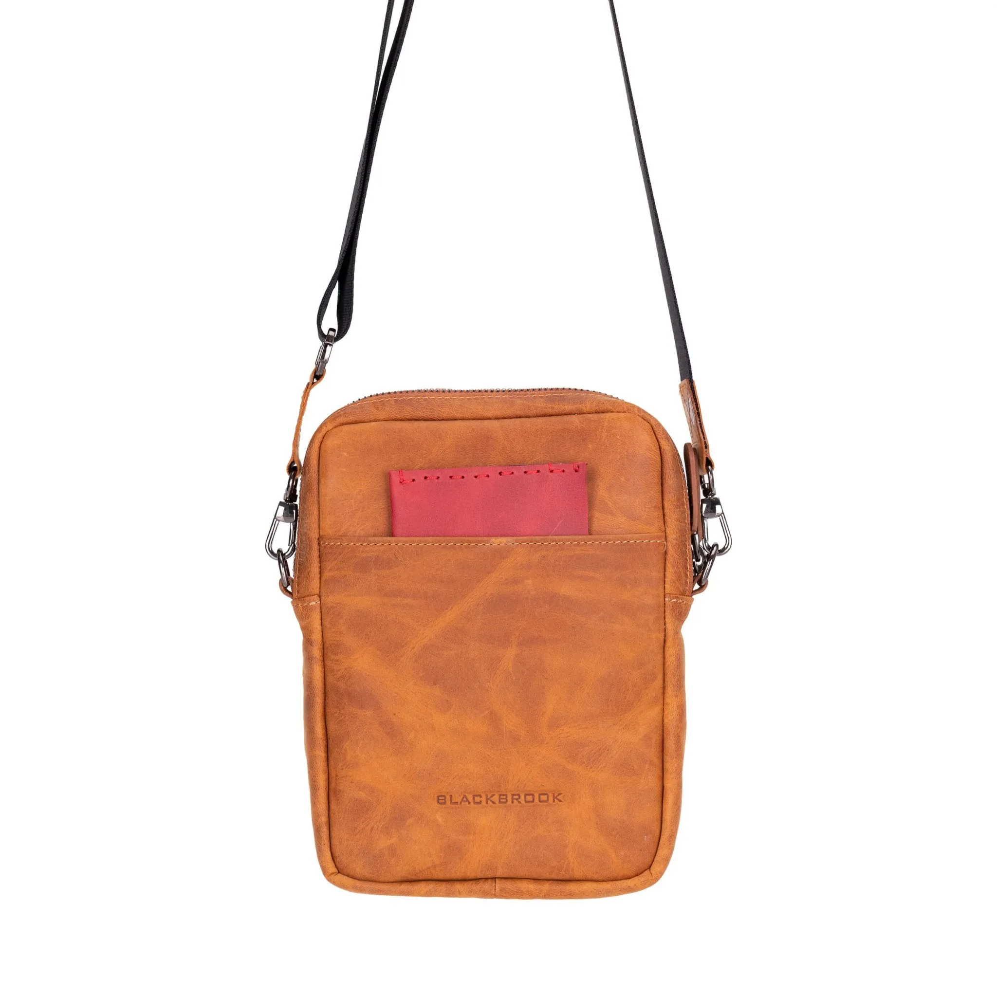 Dillon Crossbody Leather Bag, Golden Brown