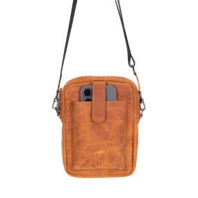 Dillon Crossbody Leather Bag, Golden Brown