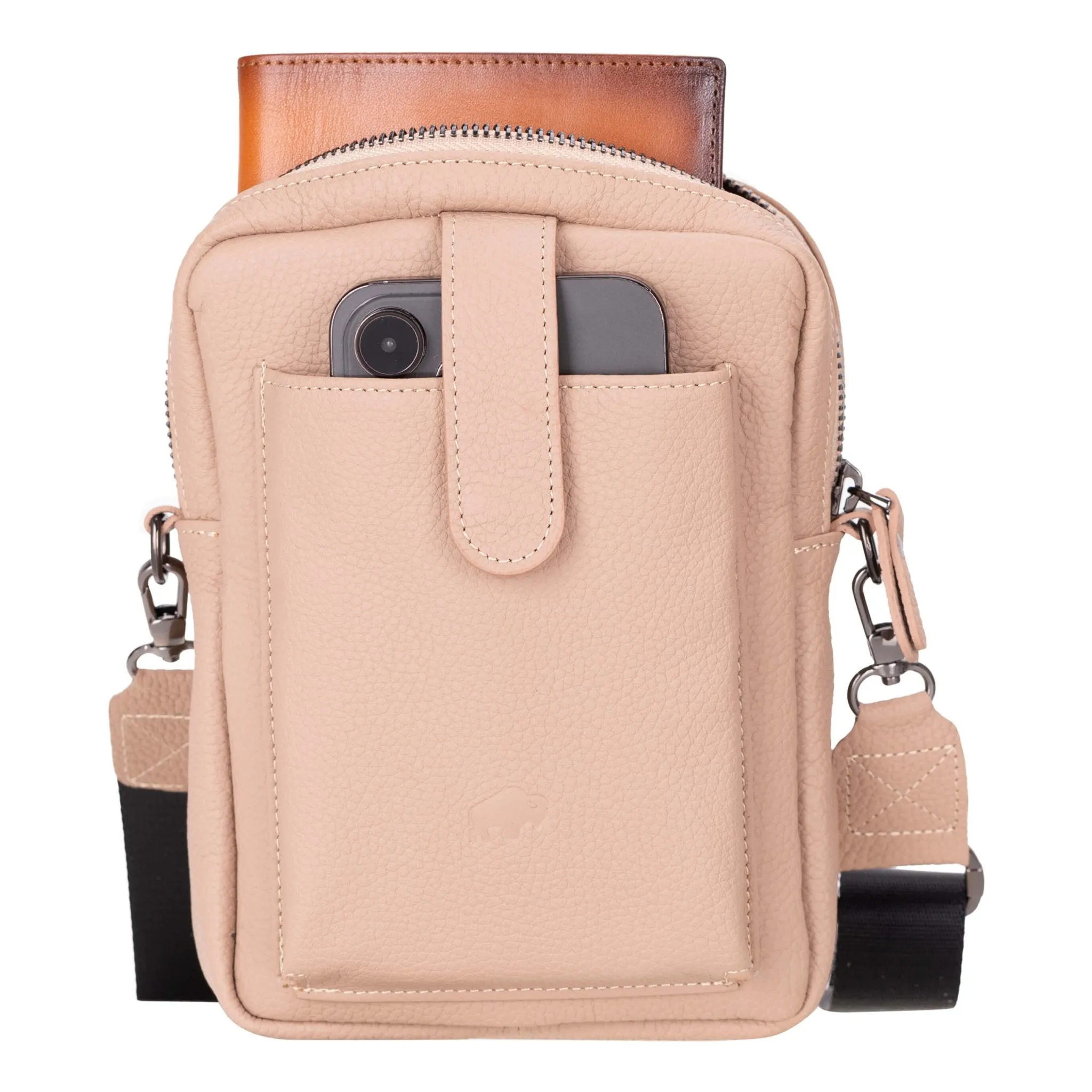 Dillon Crossbody Leather Bag, Sand