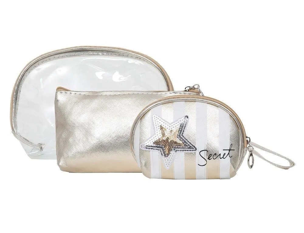 FabSeasons White 3 in one toiletry-makeup bag-pouch