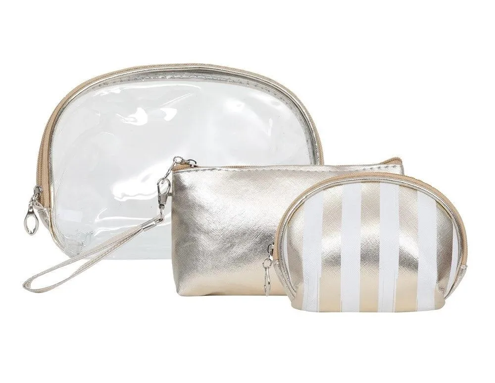 FabSeasons White 3 in one toiletry-makeup bag-pouch