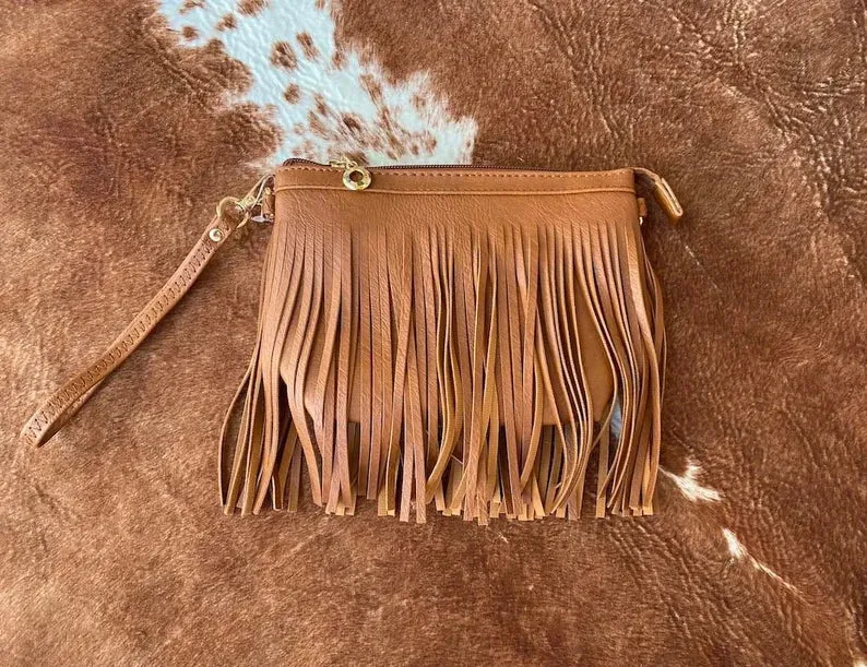 Fringed Boho Small Wristlet