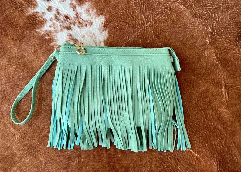 Fringed Boho Small Wristlet