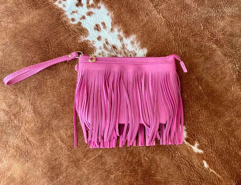 Fringed Boho Small Wristlet