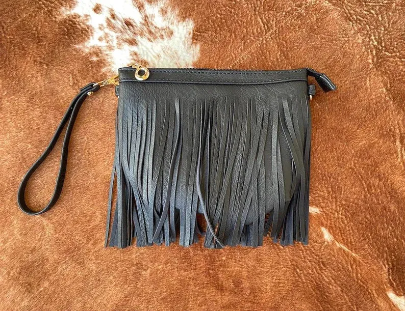 Fringed Boho Small Wristlet