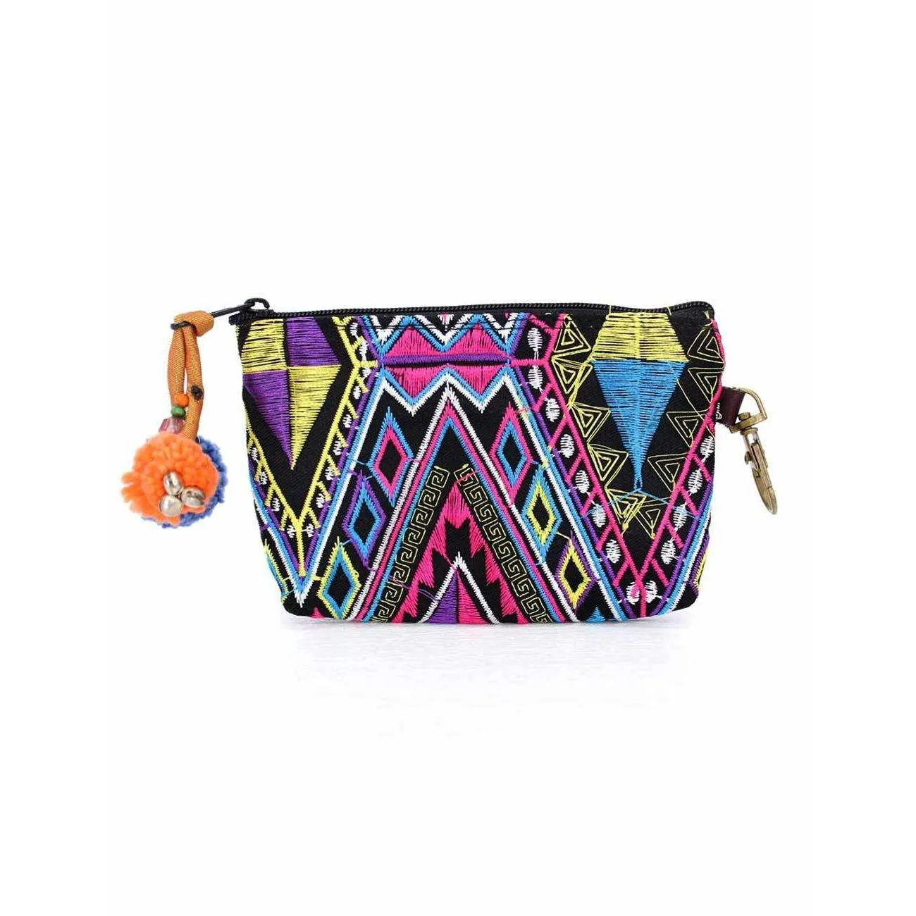 Geometric Boho Coin Purse with Lobster Clasp  - Thailand