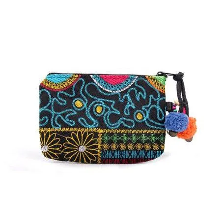 Geometric Boho Coin Purse with Lobster Clasp  - Thailand