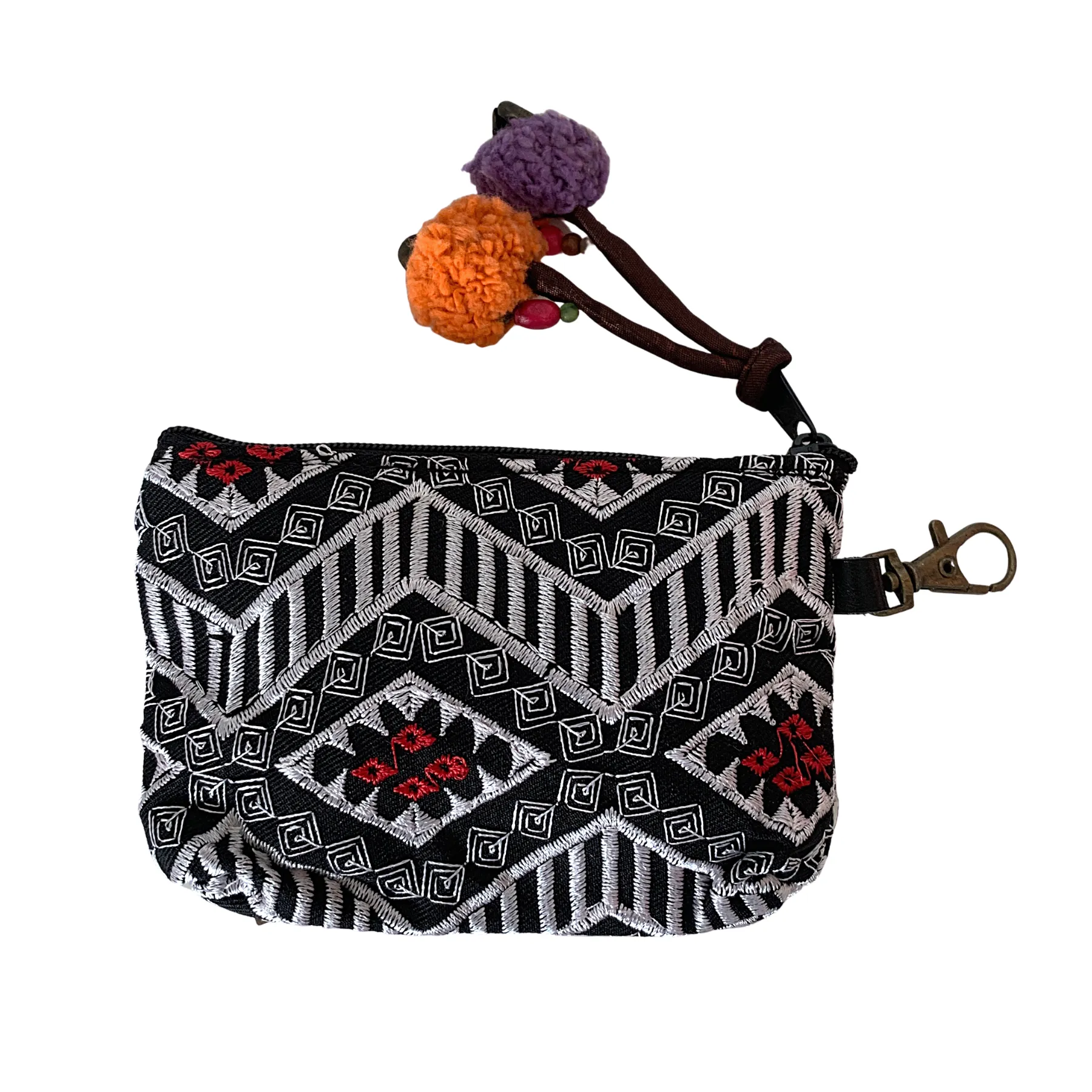 Geometric Boho Coin Purse with Lobster Clasp  - Thailand