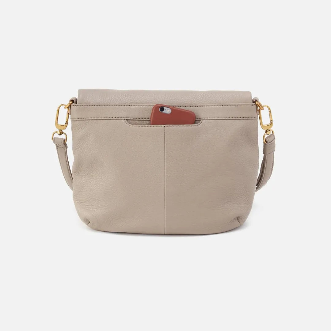 Hobo Fern Foldover Messenger Pebbled Leather - Taupe