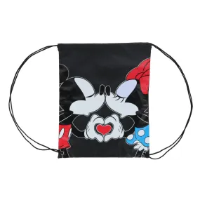 Jerry Leigh Disney Mickey Minnie Couple Kiss Drawstring Backpack Bag