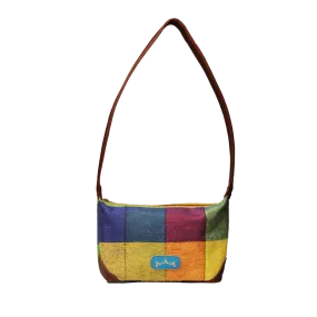 Jute Leather Vanity Bag Multicolor