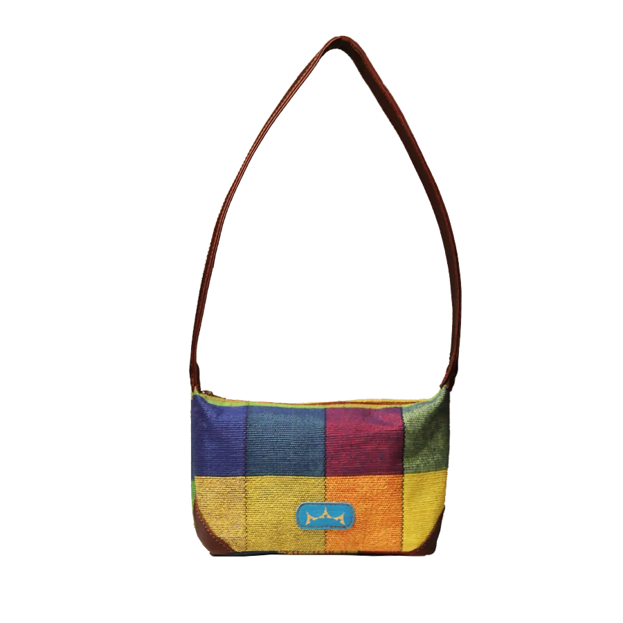 Jute Leather Vanity Bag Multicolor