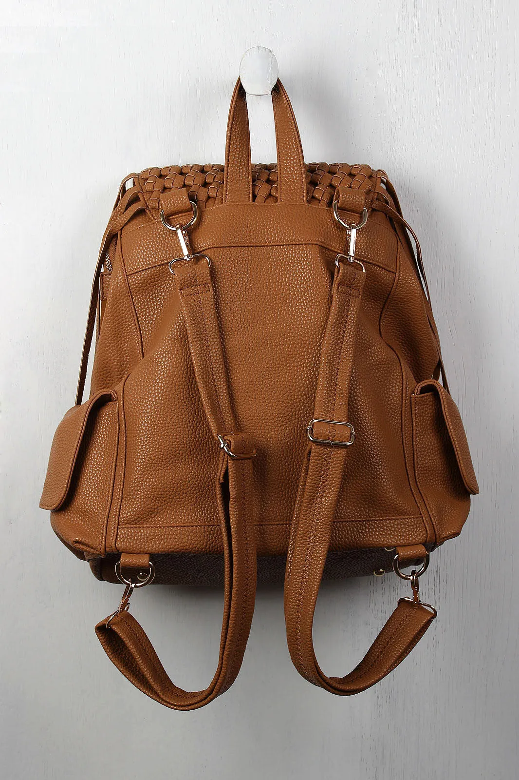 Lattice Pebbled Vegan Leather Backpack