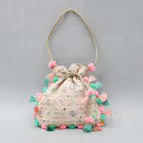 Lovely Sequins And Thread Work Potli Bag