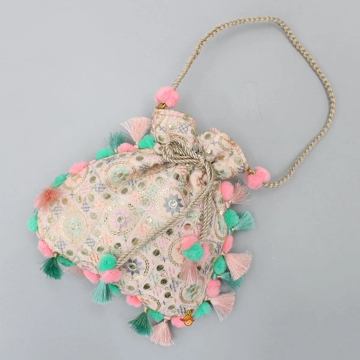 Lovely Sequins And Thread Work Potli Bag