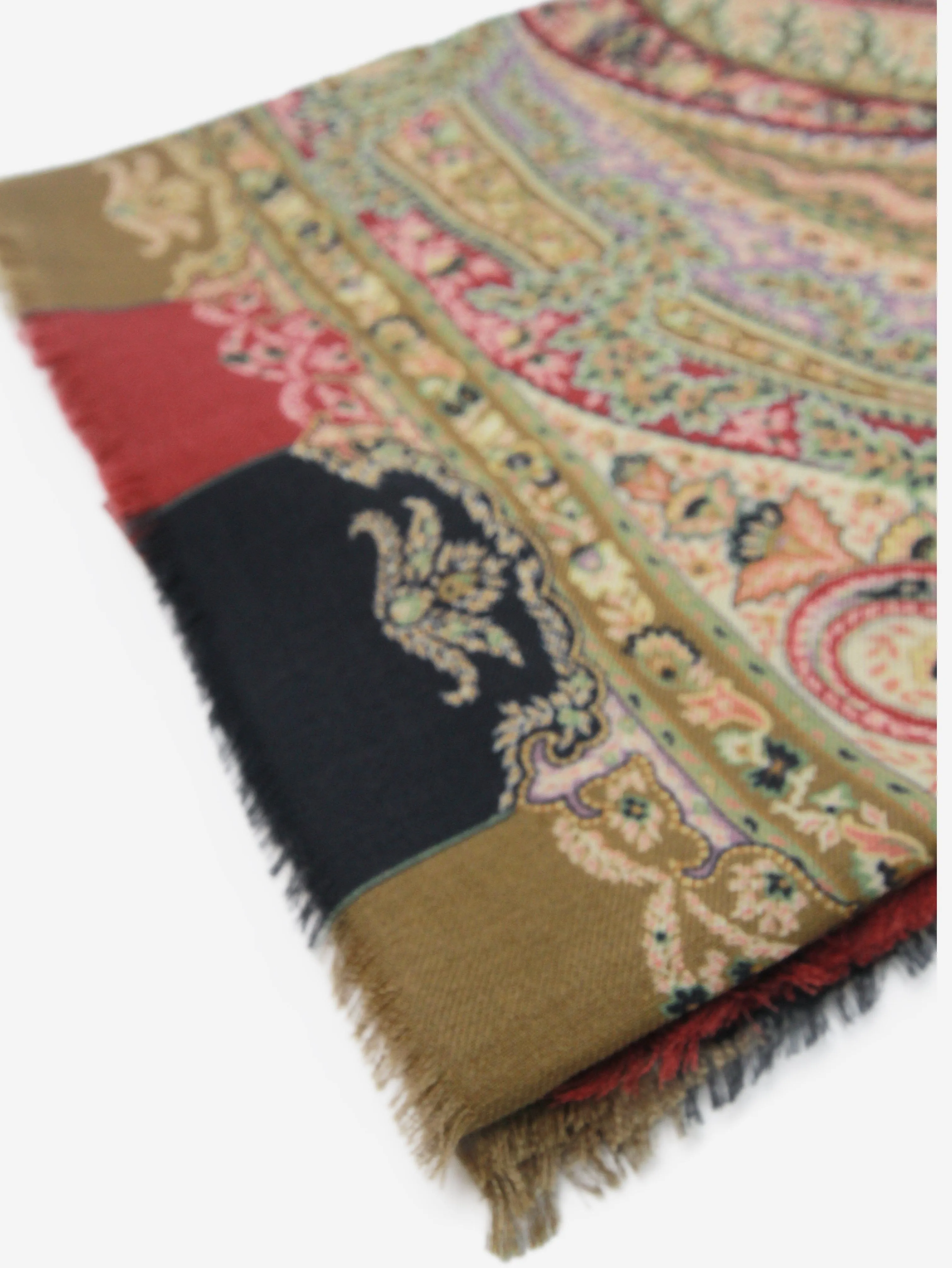 Multicolour floral and paisley scarf