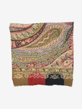 Multicolour floral and paisley scarf