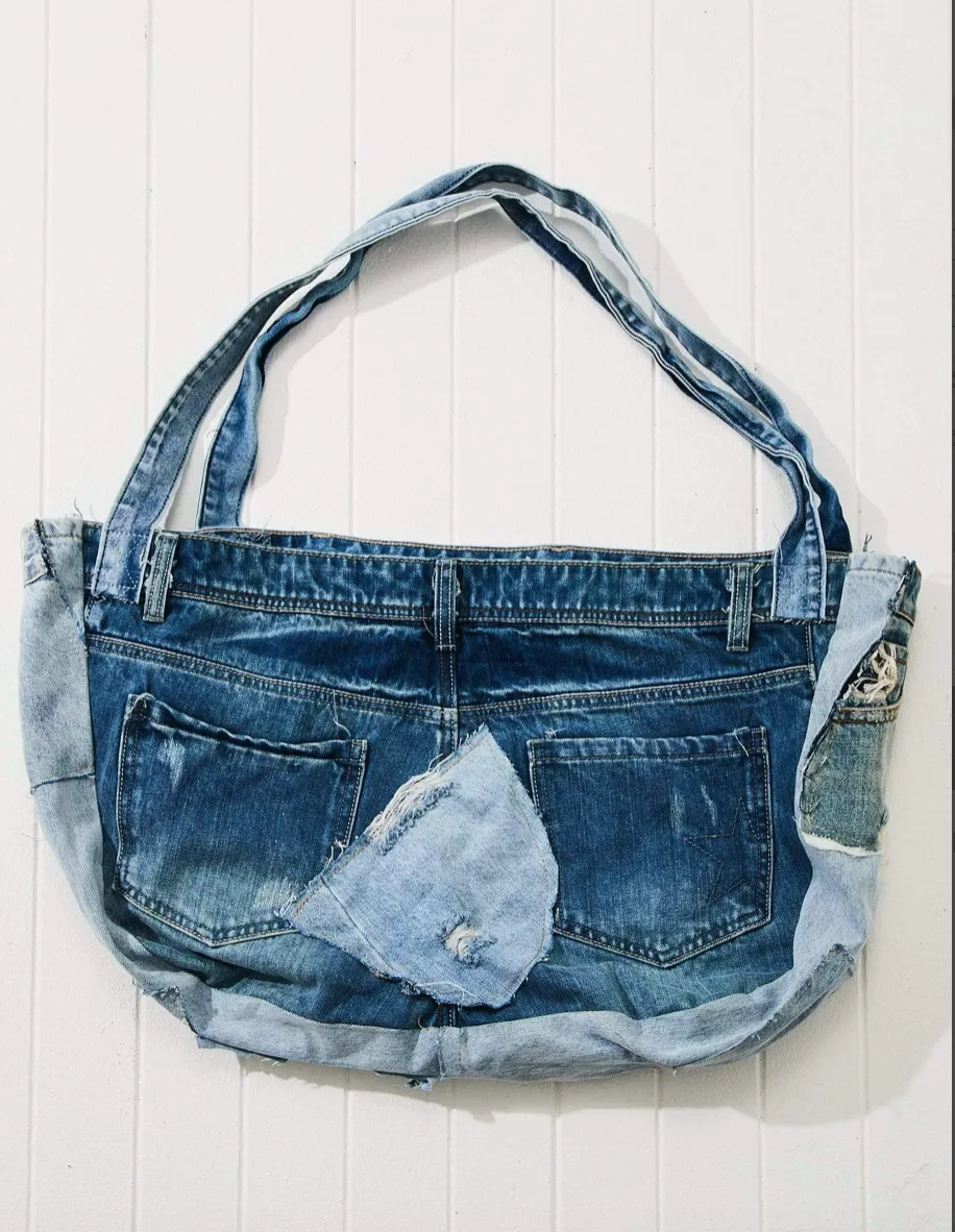 Recycled Patchwork Denim Large Tote