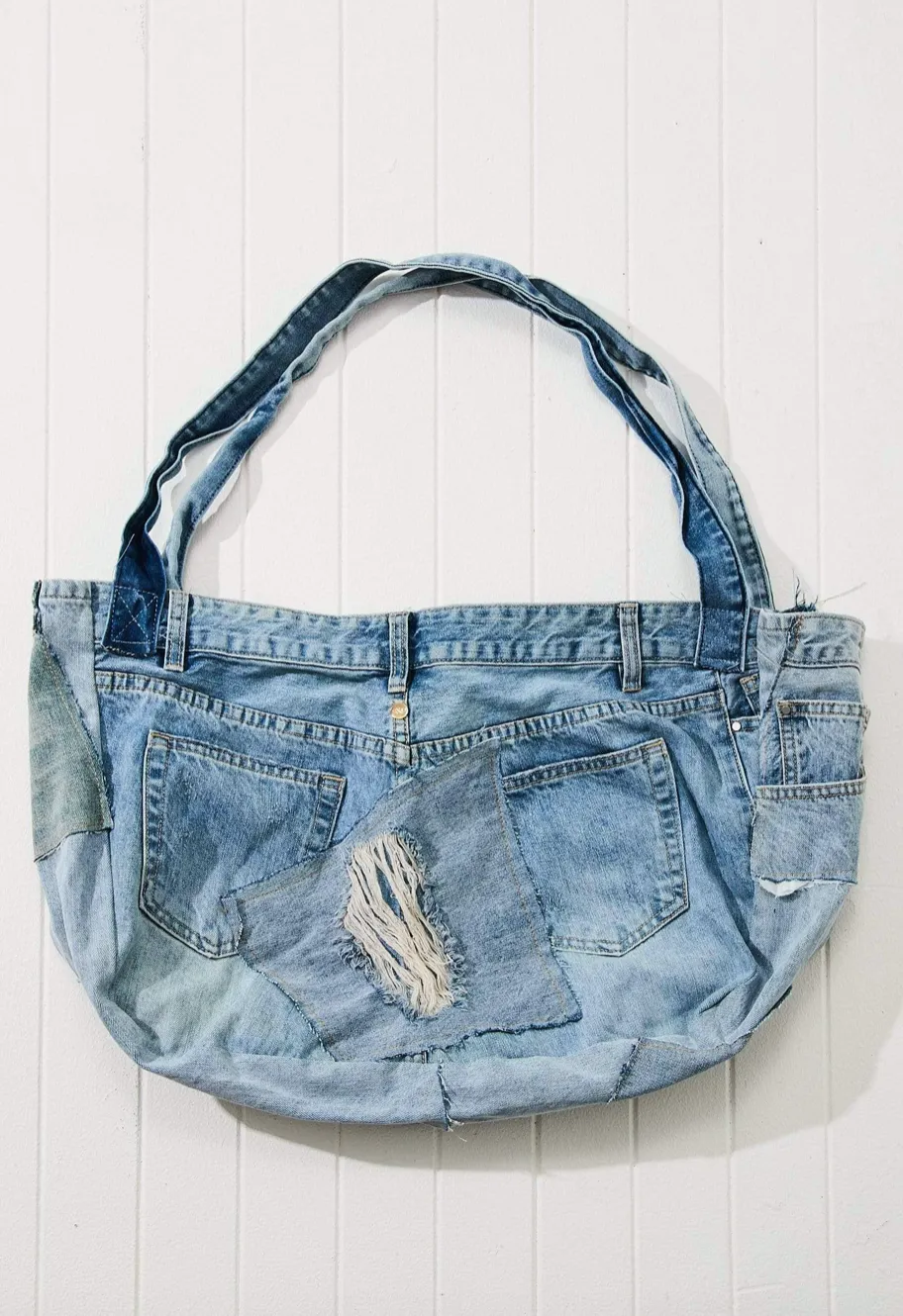 Recycled Patchwork Denim Large Tote