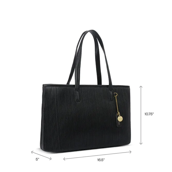 Sadie Tote | Black Pleated