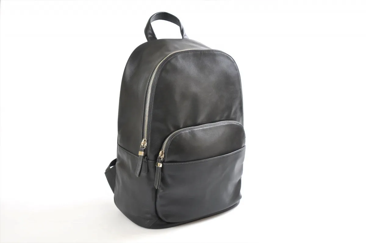 The Belluno Leather Backpack - Shark Grey Calf