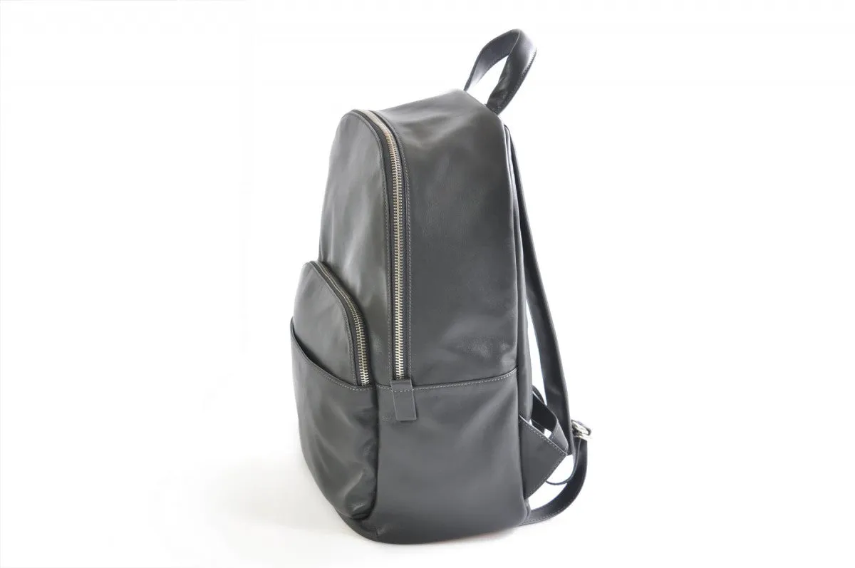 The Belluno Leather Backpack - Shark Grey Calf