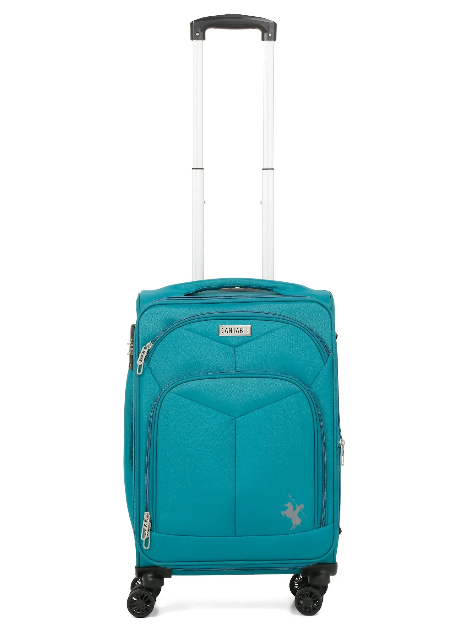 Unisex Teal Fashion Soft Luggage Trolley Bag