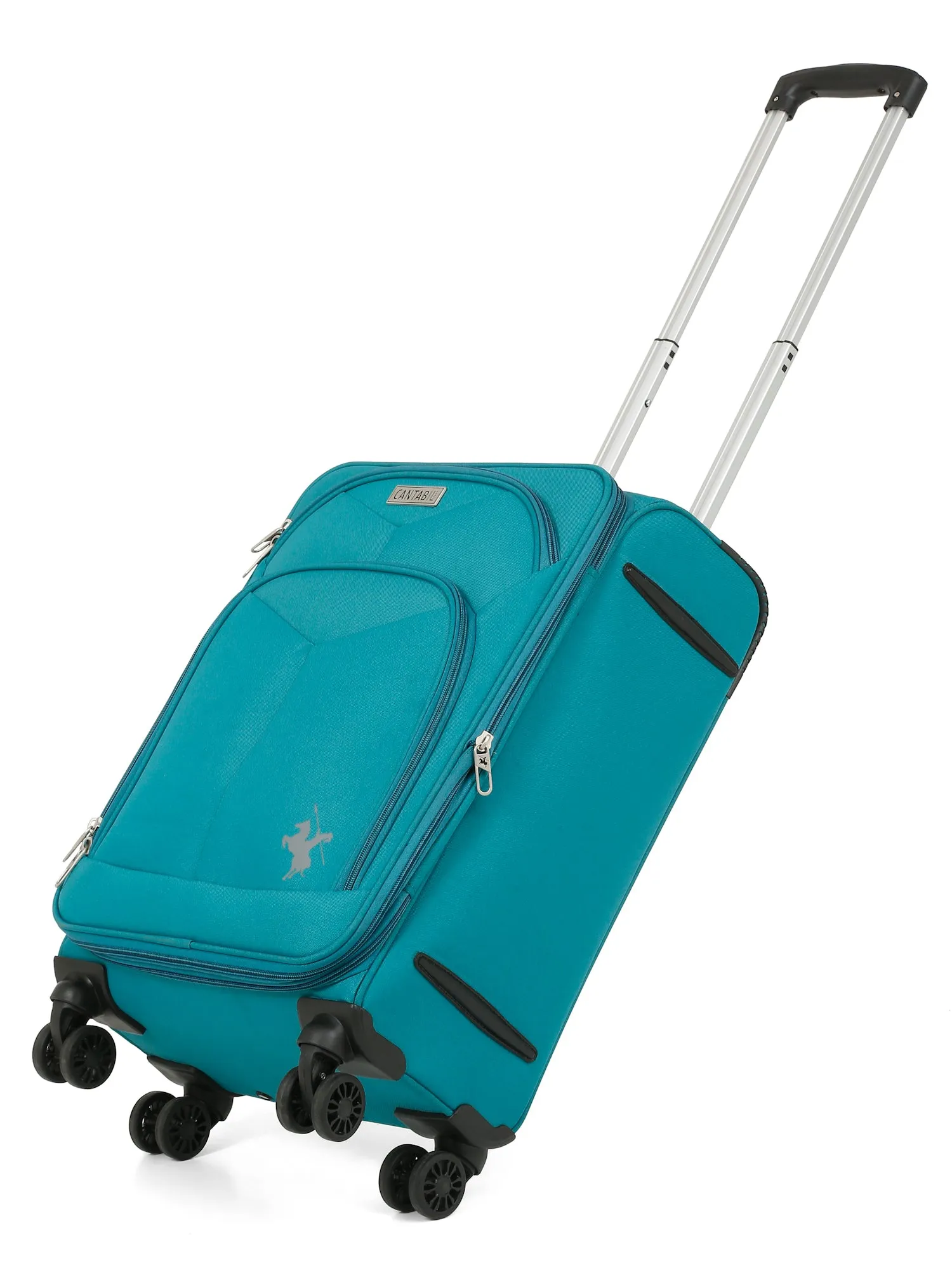 Unisex Teal Fashion Soft Luggage Trolley Bag