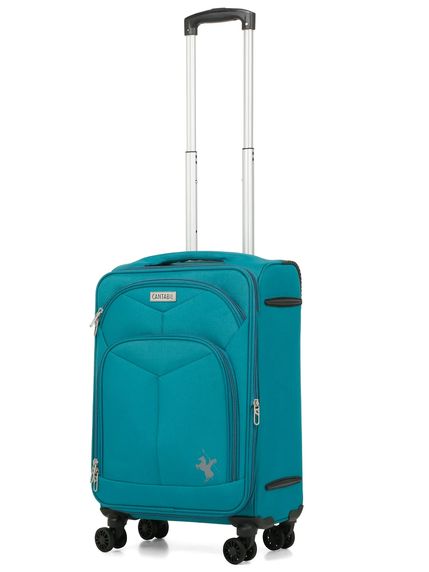 Unisex Teal Fashion Soft Luggage Trolley Bag